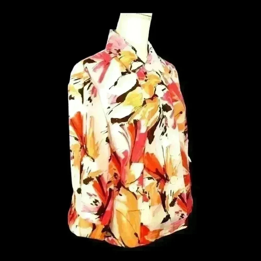 SOUTHERN LADY Womans Fabric Jacket Top MULTI COLOR Lightweight Coat Shirt size 6 - Picture 5 of 8